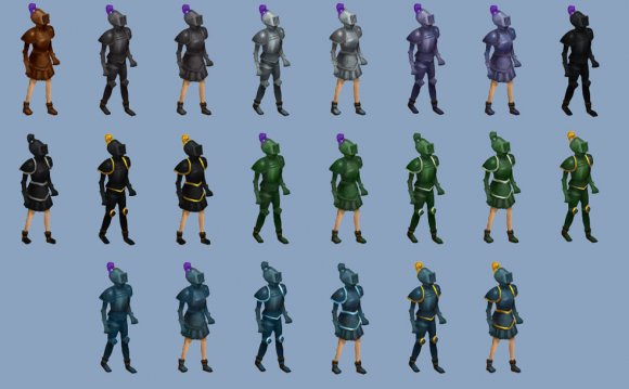 Of metallic armour!