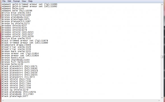 Runescape monster database