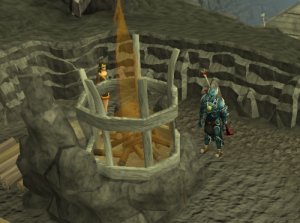 A lit beacon