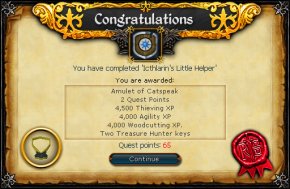 Congratulations! You have completed the Icthlarin's Little Helper Quest!