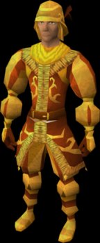 Golden mining suit equipped